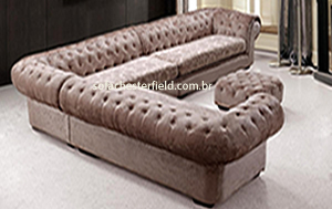 sofá chesterfield canto-veludo cor marrom claro sofá chesterfield canto-veludo marrom